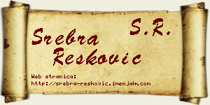 Srebra Resković vizit kartica
